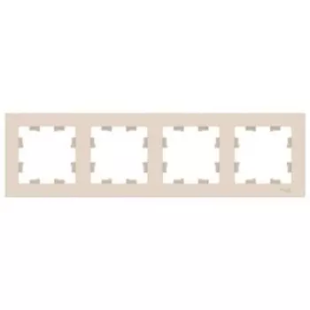 Рамка SE AtlasDesign, 4 поста, универсальная, бежевая, ATN000204