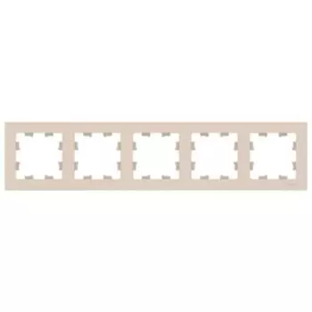 Рамка SE AtlasDesign, 5 постов, универсальная, бежевая, ATN000205