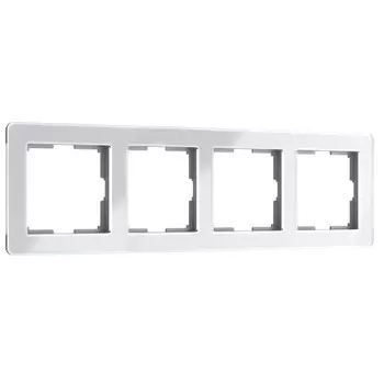 Рамка W0042701, 4 розетки Acrylic, белый