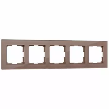 Рамка W0051142, 5 розеток Favorit, латте, стекло