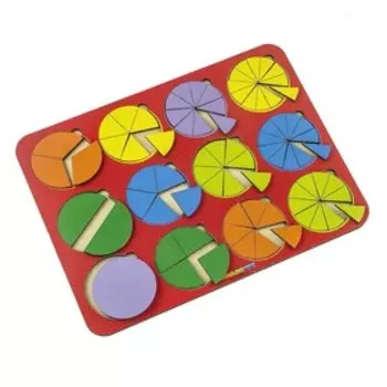 Рамка - вкладыш «Круги», дроби, 12 шт., 1 уровень, МИКС