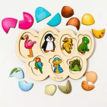 Рамка - вкладыш «Кто в яйце?», 14 деталей