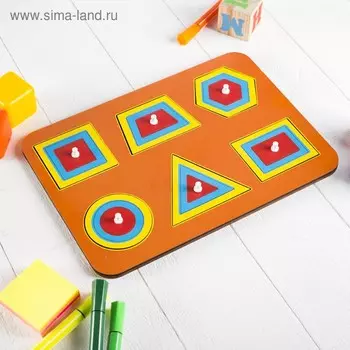 Рамка-вкладыш М. Монтессори «Паутинка 1» МИКС