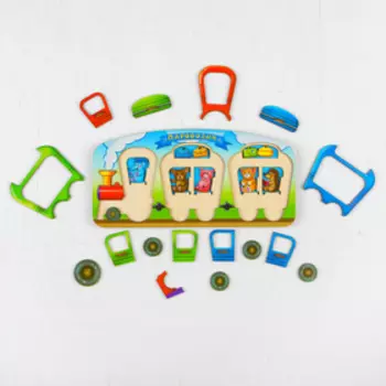 Рамка-вкладыш «Паровоз с лесными жителями», картинка наклеена