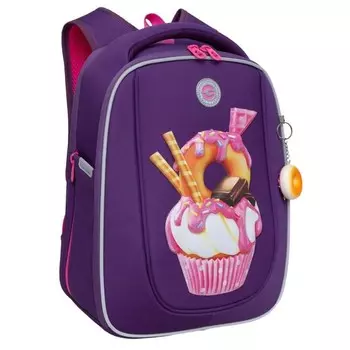 Ранец каркасный, 36 х 29 х 18 см, Grizzly, фиолетовый