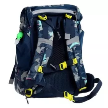 Ранец на замке, 35 х 22 х 16 см, мигающий зиппер пуллер, Seventeen, чёрный