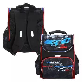 Ранец Стандарт 34 х 27 х 20 deVENTE Attomex Lite 14L, Speed Zone, черный 7030415