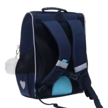 Ранец Стандарт Grizzly, 33 х 25 х 13 см, + мешок для обуви, синий