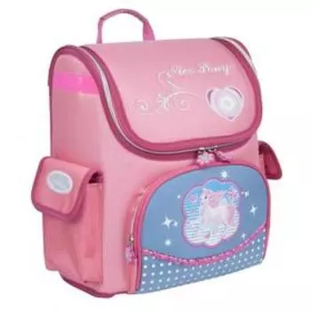 Ранец ученический, цвет розово-голубой, 270x360x165