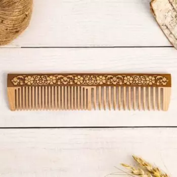 Расческа "Цветы", 19,5 х4,5 см