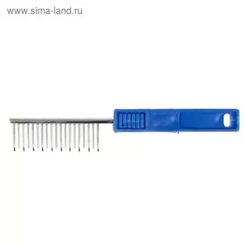 Расческа загнутая "Зооник", пластиковая ручка, микс