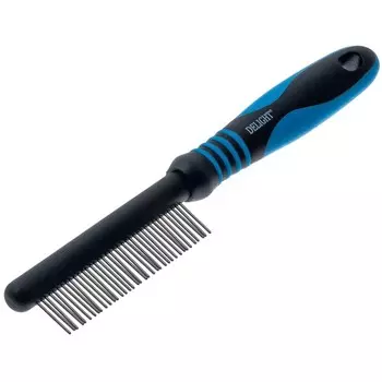 Расчёска DeLIGHT, c вращающимися зубьями, 37 зубьев 18 мм, чёрно-синяя