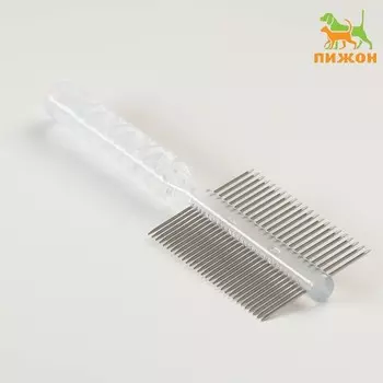 Расчёска для шерсти «Пузырьки» двухсторонняя, прозрачная, 19.55.6 см