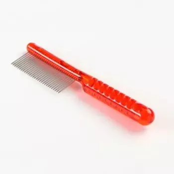 Расчёска для шерсти «Пузырьки», прозрачная, 203.6 см, красная