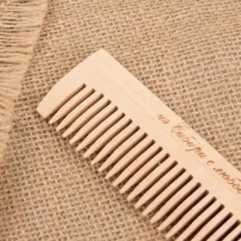Расчёска - гребень, 12 3,5 см, фасовка 25 шт, цвет «светлое дерево»