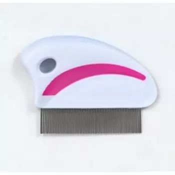 Расчёска малая с нескользящей ручкой, 8 х 6 см, розово-белая