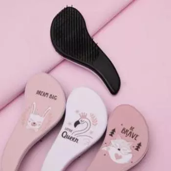 Расчёска массажная, 6,5 × 18,5 см, рисунок МИКС