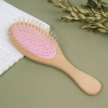 Расчёска массажная, 7 22 см, цвет бежевый/розовый