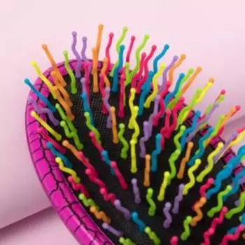 Расчёска массажная, 7 × 22,5 см, разноцветная