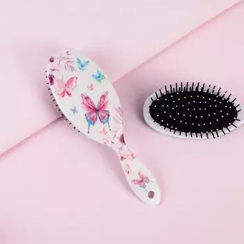 Расчёска массажная, 7 × 22 см, разноцветная