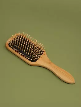 Расчёска массажная BAMBOO, бамбуковая, прямоугольная, 248 см