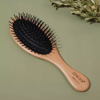 Расчёска массажная «Натурель», 7 22 см, цвет «светлое дерево»/чёрный
