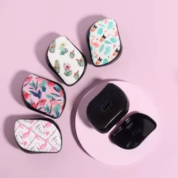 Расчёска массажная, с крышкой, 4 × 9 см, рисунок МИКС