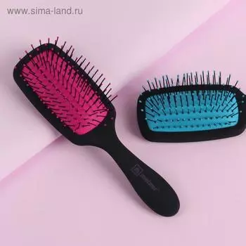 Расчёска массажная, широкая, 4,5 × 16,5 см, цвет МИКС