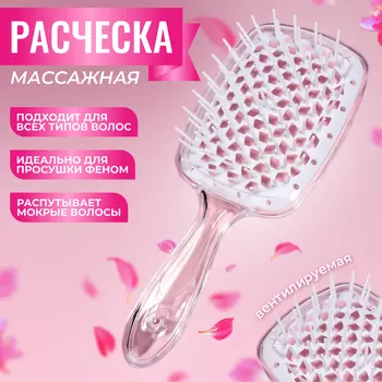 Расчёска массажная, вентилируемая, 8,5 20,5 см, цвет МИКС