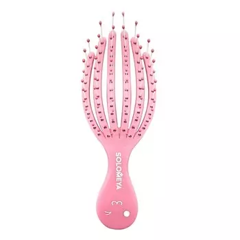 Расчёска-мини для сухих и влажных волос Solomeya «Розовый осьминог»