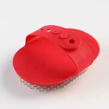 Расчёска-наладонник с металлическими зубьями, 138.5 см, красная