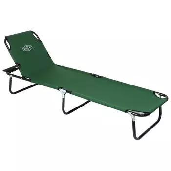 Раскладушка туристическая, с регулируемой спинкой, 191 х 55 х 28 см, до 100 кг, цвет зелёный