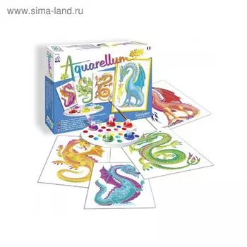 Раскраска акварельная "Драконы"