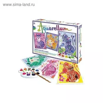 Раскраска акварельная "Кошки"