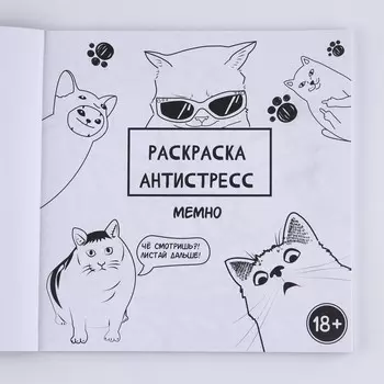 Раскраска-антистресс "Мемы - это жиза", 96 стр. 25х25 см.