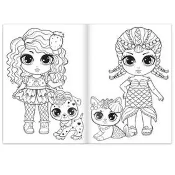 Раскраска для девочек «Гуляем с питомцем», 16 стр., формат А4