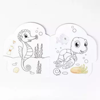 Раскраска с наклейками «Подводный мир», 16 стр.