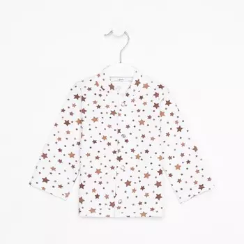 Распашонка детская, цвет белый/бежевый, рост 56 см