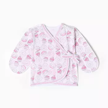 Распашонка детская, цвет белый/бублики, рост 56 см