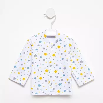 Распашонка детская, цвет белый/синий, рост 62 см