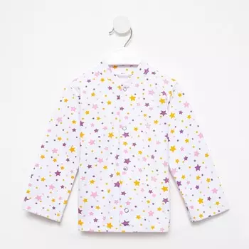 Распашонка детская, цвет белый/сиреневый, рост 56 см