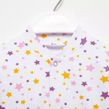 Распашонка детская, цвет белый/сиреневый, рост 80 см