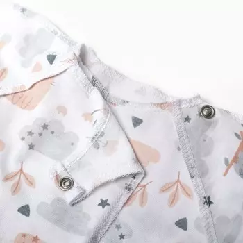 Распашонка детская, цвет молочный/звери, рост 62 см