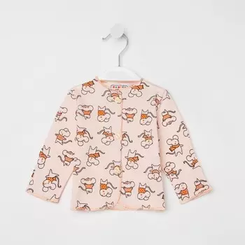 Распашонка детская, цвет персик/мыши, рост 62 см