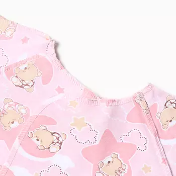 Распашонка детская, цвет розовый/мишки, рост 62 см