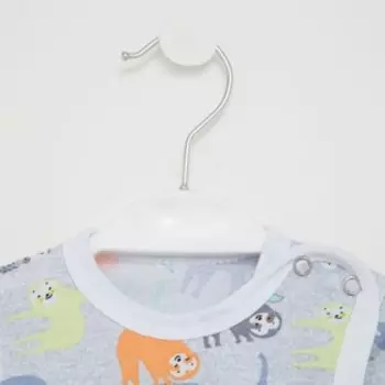 Распашонка детская, цвет серый/ленивцы, рост 68 см