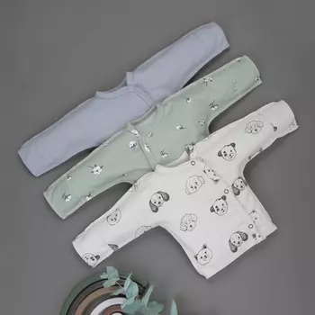 Распашонка детская KinDerLitto «Мягкий хлопок», на кнопках, рост 50-56 см, 3 шт