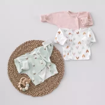 Распашонка детская KinDerLitto «Первые цветы», на кнопках, рост 50-56 см, 3 шт