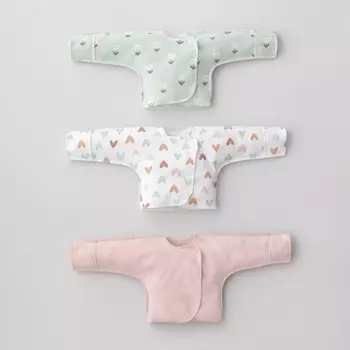 Распашонка детская KinDerLitto «Первые цветы», рост 62-68 см, 3 шт