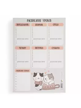 Расписание уроков «Котики», бумага, 2130 см